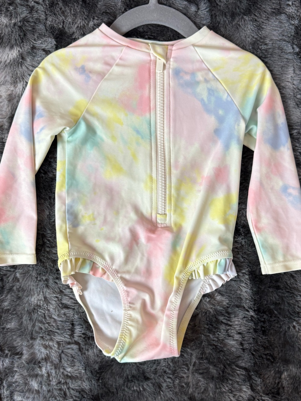 Old Navy Pastel Tie-Dye Zippered One-Piece Swimsuit